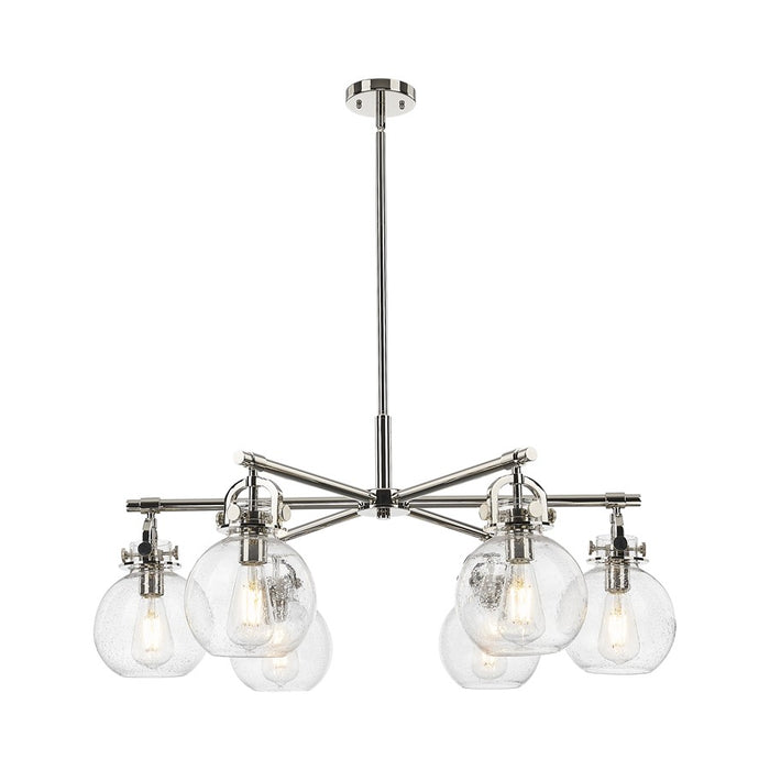 Innovations NS 6Lt 26" Stem Arched Chandelier, PN/Seed - 410-6CR-PN-G410-7SDY