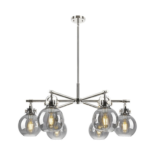 Innovations NS 6Lt 26" Stem Arch Chandelier, PN/SM - 410-6CR-PN-G410-7SM