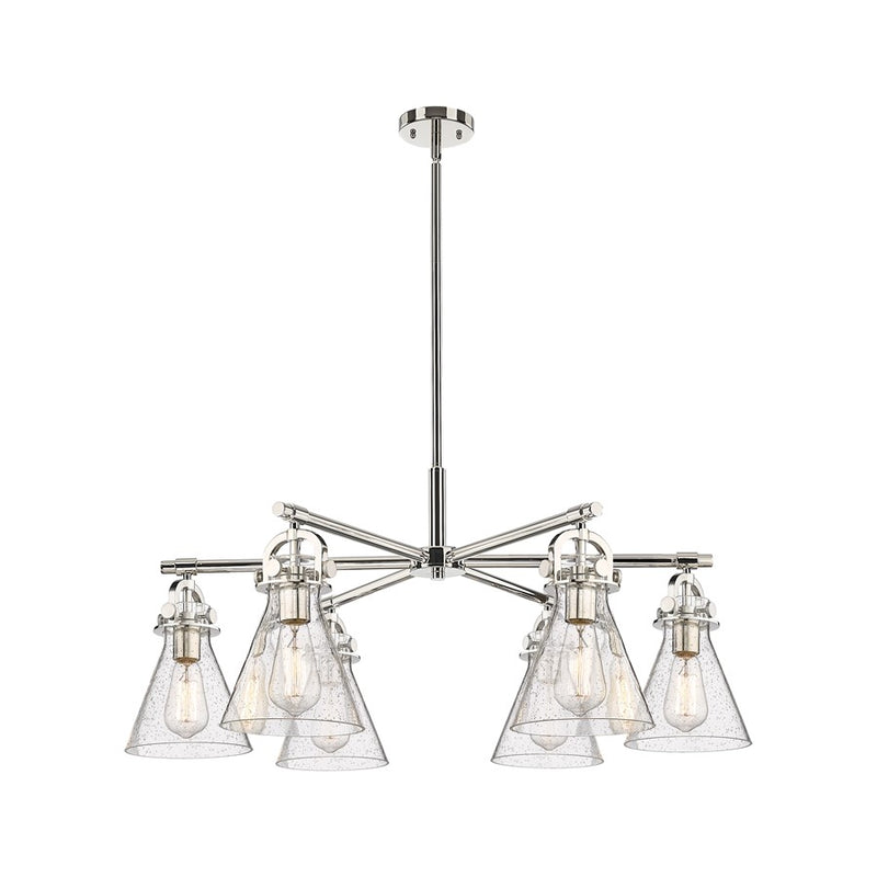 Innovations NC 6Lt 26" Stem Arch Chandelier, PN/SD - 410-6CR-PN-G411-7SDY
