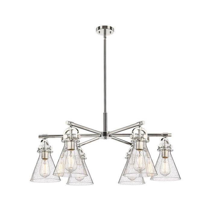 Innovations NC 6Lt 26" Stem Arch Chandelier, PN/SD - 410-6CR-PN-G411-7SDY
