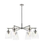 Innovations NB 6Lt 26" Stem Arch Chandelier, PN/CL - 410-6CR-PN-G412-7CL
