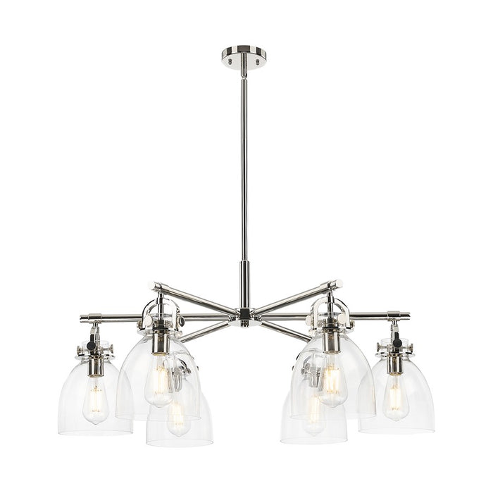 Innovations NB 6Lt 26" Stem Arch Chandelier, PN/CL - 410-6CR-PN-G412-7CL