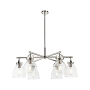 Innovations NB 6Lt 26" Stem Arched Chandelier, PN/Seed - 410-6CR-PN-G412-7SDY