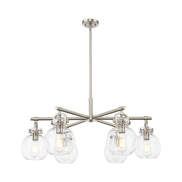 Innovations NS 6Lt 26" Stem Arched Chandelier, SN/CL - 410-6CR-SN-G410-7CL