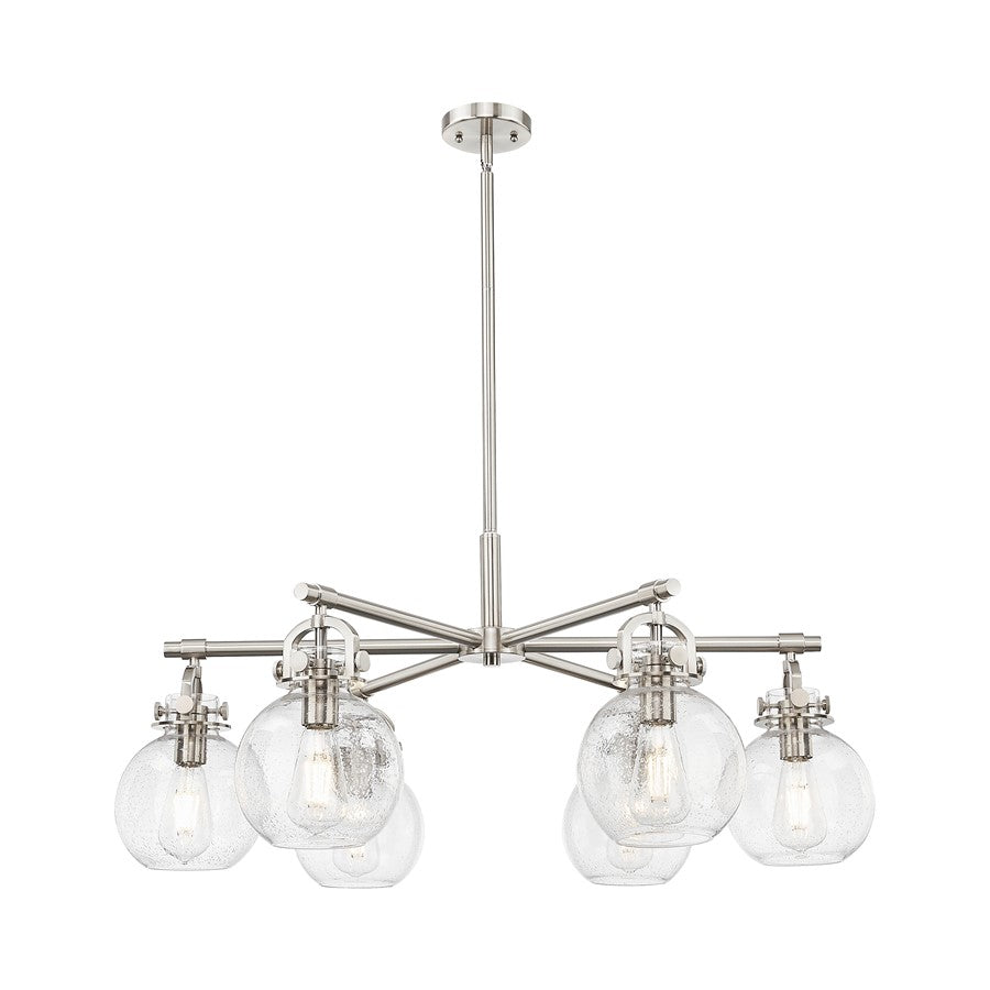Innovations NS 6Lt 26" Stem Arch Chandelier, SN/SD - 410-6CR-SN-G410-7SDY