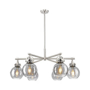 Innovations NS 6Lt 26" Stem Arch Chandelier, SN/SM - 410-6CR-SN-G410-7SM