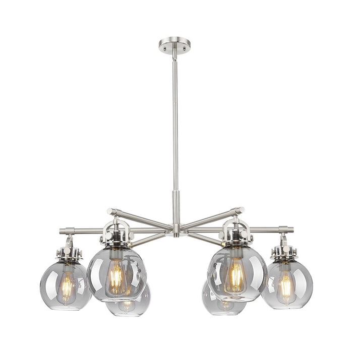 Innovations NS 6Lt 26" Stem Arch Chandelier, SN/SM - 410-6CR-SN-G410-7SM