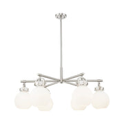 Innovations NS 6Lt 26" Stem Arched Chandelier, SN/WH - 410-6CR-SN-G410-7WH