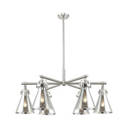 Innovations NC 6Lt 26" Stem Arched Chandelier, SN/SM - 410-6CR-SN-G411-7SM