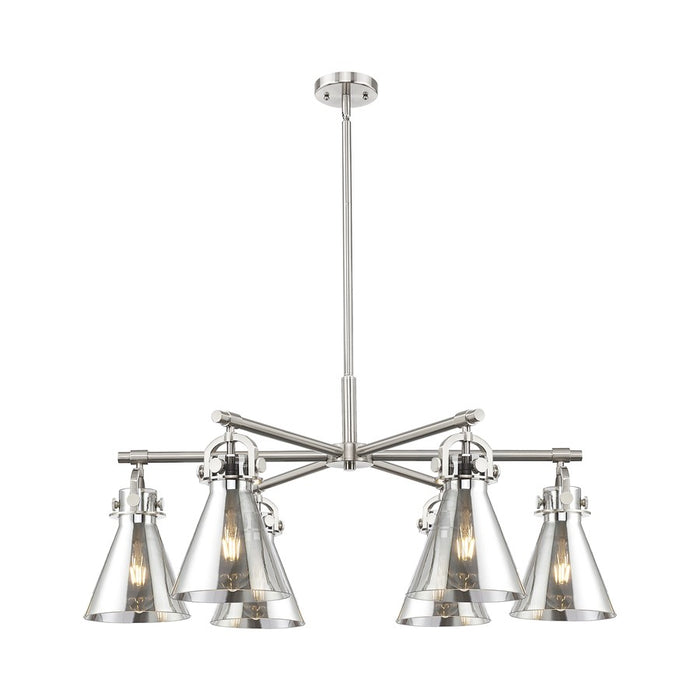 Innovations NC 6Lt 26" Stem Arched Chandelier, SN/SM - 410-6CR-SN-G411-7SM