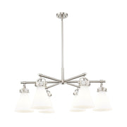 Innovations NC 6Lt 26" Stem Arch Chandelier, SN/WH - 410-6CR-SN-G411-7WH