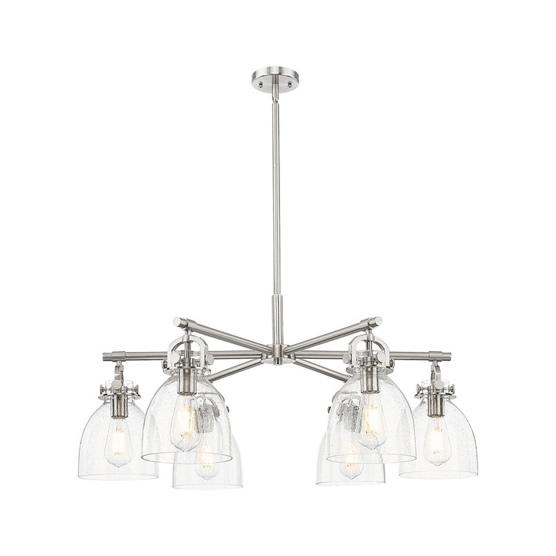 Innovations NB 6Lt 26" Stem Arch Chandelier, SN/SD - 410-6CR-SN-G412-7SDY