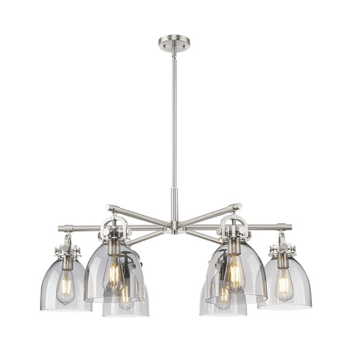 Innovations NB 6Lt 26" Stem Arch Chandelier, SN/SM - 410-6CR-SN-G412-7SM
