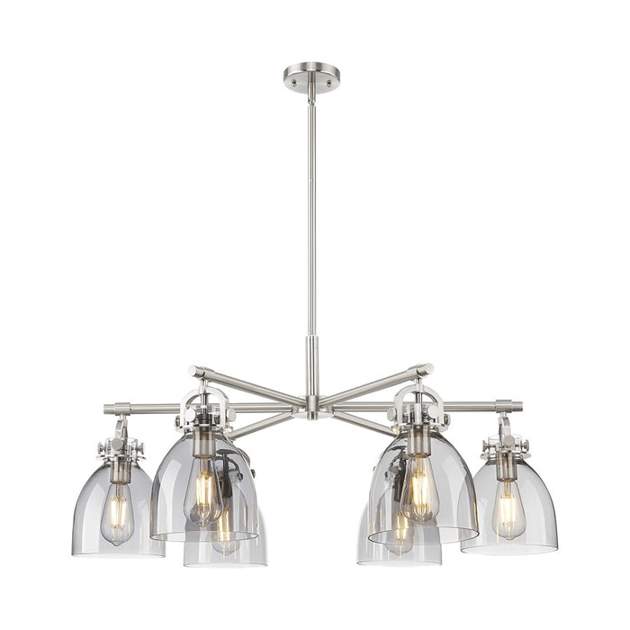 Innovations NB 6Lt 26" Stem Arch Chandelier, SN/SM - 410-6CR-SN-G412-7SM