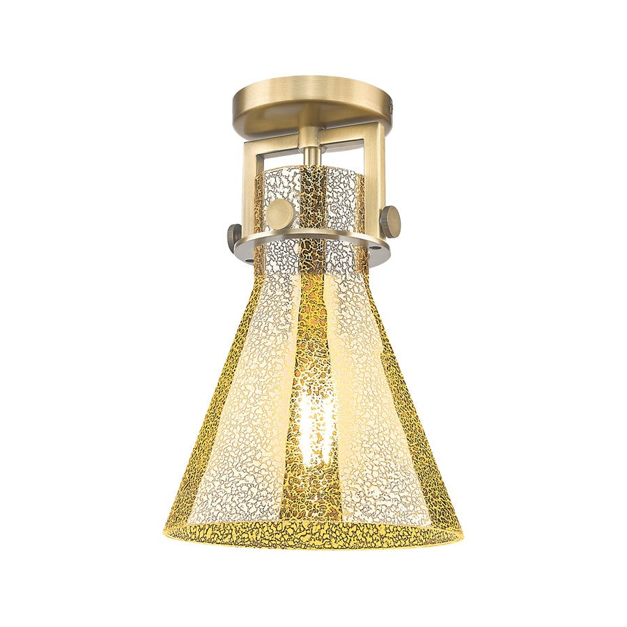 Innovations Newton Cone 1Lt 8" Flush, Brushed Brass/Mercury - 411-1F-BB-G411-8ME