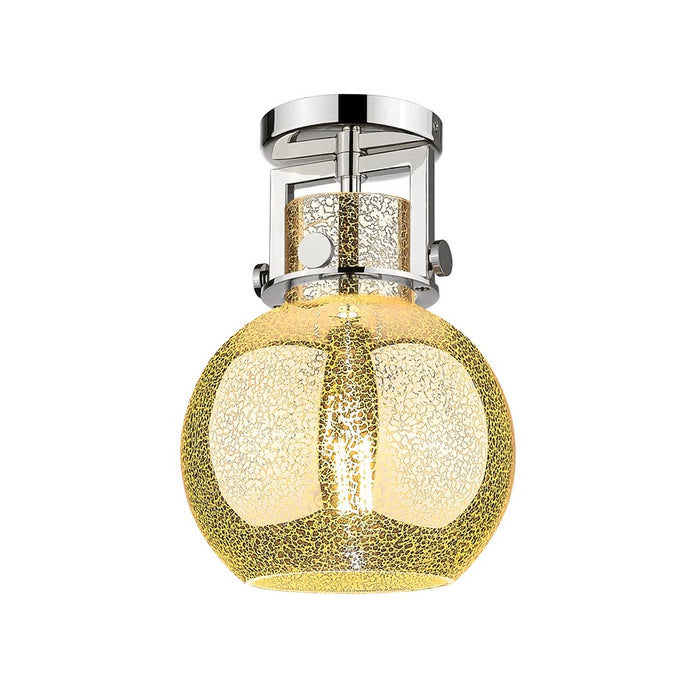 Innovations Newton Sphere 1Lt 8" Flush, PN/Mercury - 411-1F-PN-G410-8ME