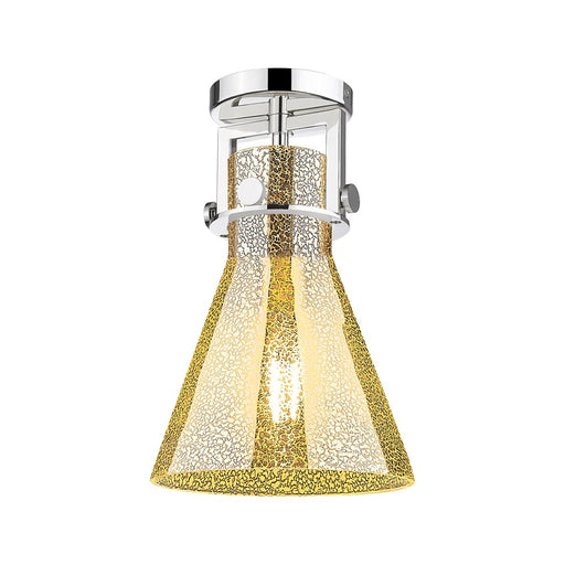 Innovations Newton Cone 1Lt 8" Flush, PN/Mercury - 411-1F-PN-G411-8ME