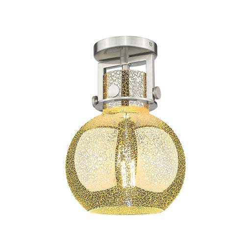 Innovations Newton Sphere 1Lt 8" Flush, SN/Mercury - 411-1F-SN-G410-8ME