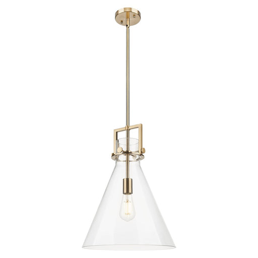Innovations Newton Cone 14" Stem Pendant, Bronze/Clear - 411-1SL-CB-G411-14CL