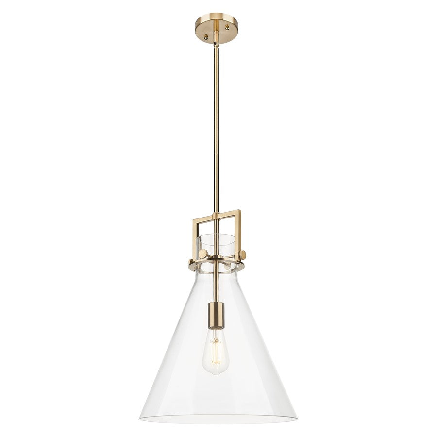 Innovations Newton Cone 14" Stem Pendant, Bronze/Clear - 411-1SL-CB-G411-14CL