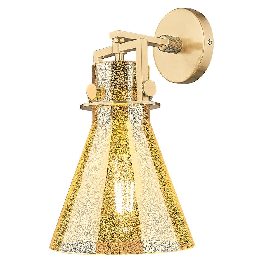 Innovations Newton Cone 1Lt 8" Wall Sconce, Bronze/Mercury - 411-1W-CB-G411-8ME