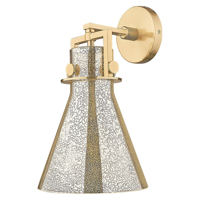 Innovations Newton Cone 1Lt 8" Wall Sconce, Bronze/Mercury