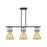 Innovations Newton Cone 3Lt 42" Stem Island Light, BK/MC - 411-3I-BK-G411-10ME