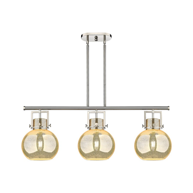 Innovations Newton Sphere 3Lt 42" Stem Island Light, PN/MC - 411-3I-PN-G410-10ME