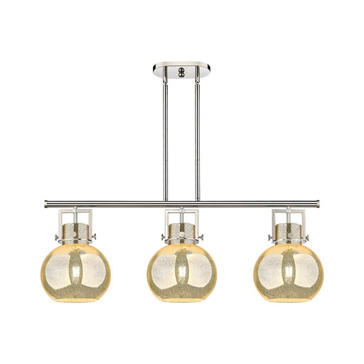 Innovations Newton Sphere 3Lt 42" Stem Island Light, PN/MC - 411-3I-PN-G410-10ME