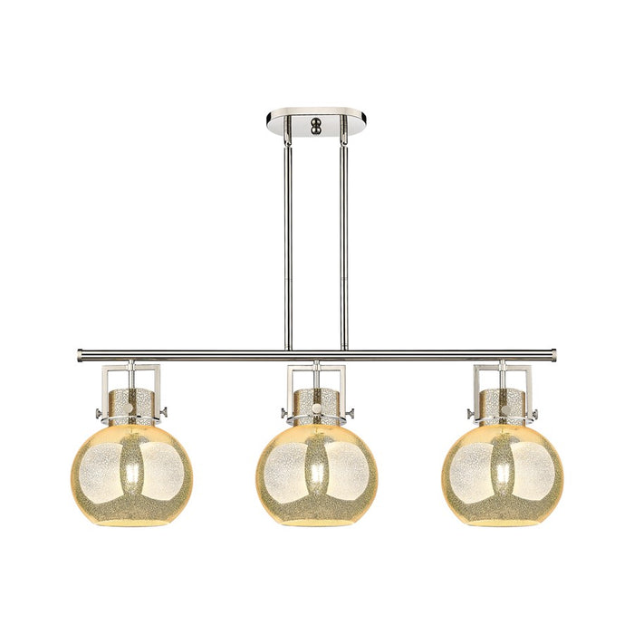 Innovations Newton Sphere 3Lt 42" Stem Island Light, PN/MC - 411-3I-PN-G410-10ME