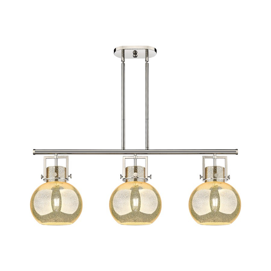 Innovations Newton Sphere 3Lt 42" Stem Island Light, PN/MC - 411-3I-PN-G410-10ME