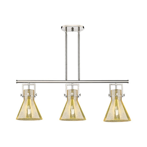 Innovations Newton Cone 3Lt 42" Stem Island Light, PN/MC - 411-3I-PN-G411-10ME