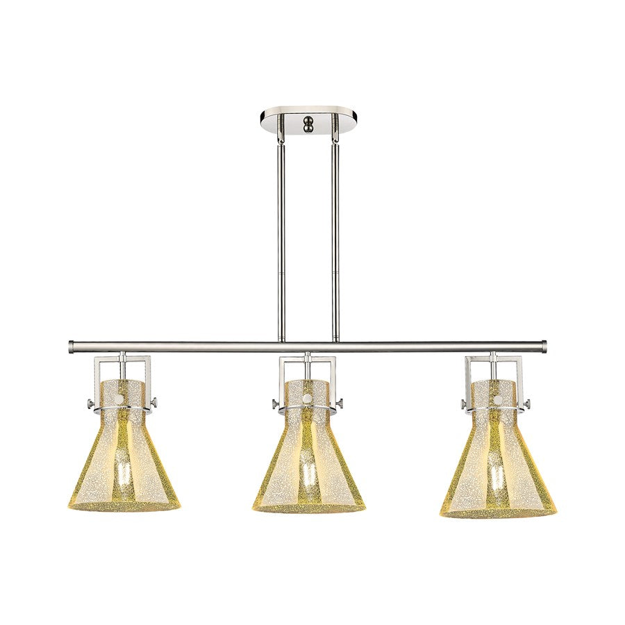 Innovations Newton Cone 3Lt 42" Stem Island Light, PN/MC - 411-3I-PN-G411-10ME