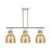 Innovations Newton Bell 3Lt 42" Stem Island Light, PN/MC - 411-3I-PN-G412-10ME