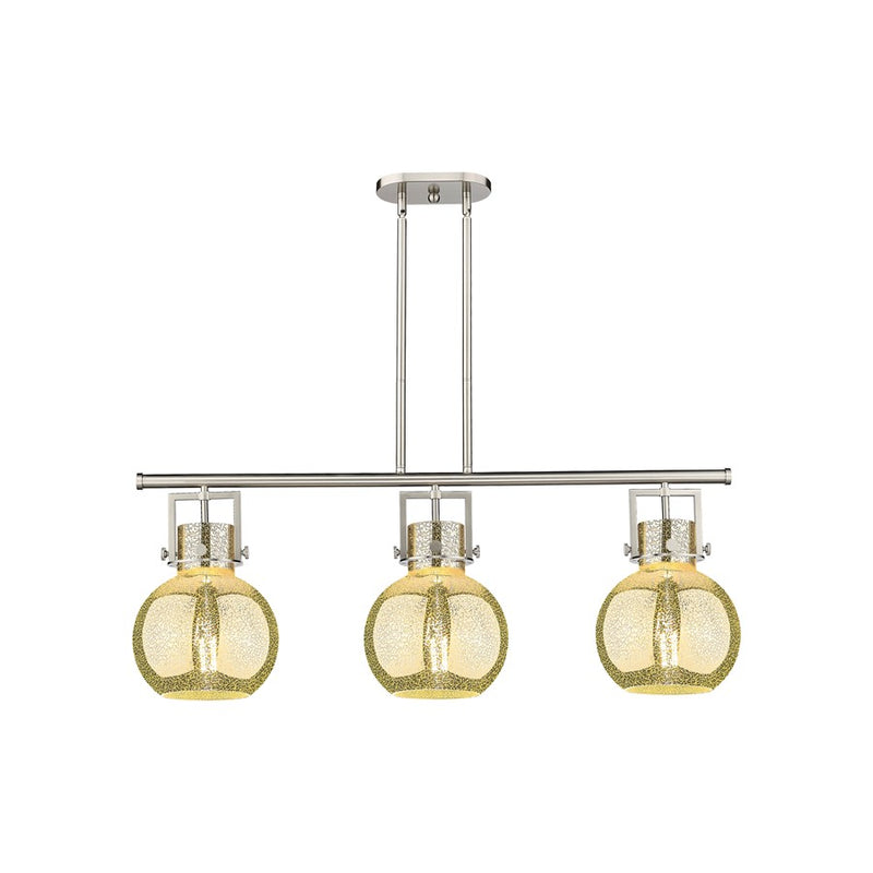 Innovations Newton Sphere 3Lt 42" Stem Island Light, SN/MC - 411-3I-SN-G410-10ME