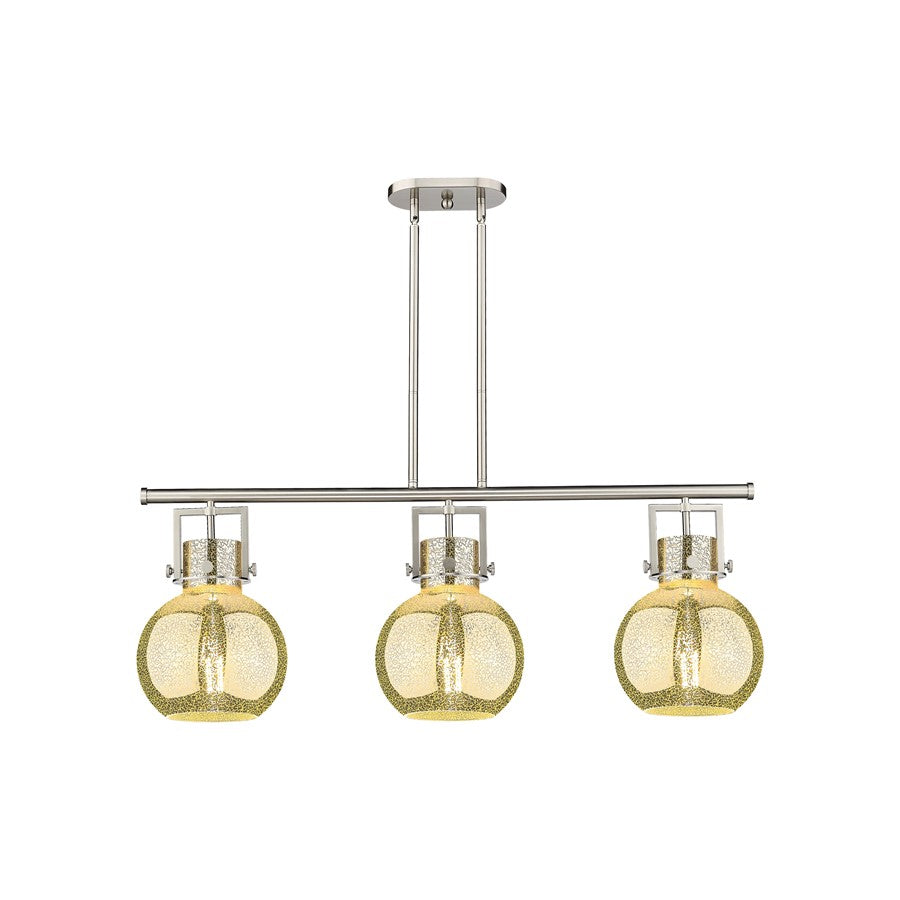 Innovations Newton Sphere 3Lt 42" Stem Island Light, SN/MC - 411-3I-SN-G410-10ME