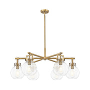 Innovations Newton Sphere 6Lt 26" Stem Chandelier, BB/CL - 411-6CR-BB-G410-7CL