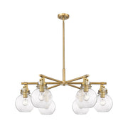 Innovations Newton Sphere 6Lt 26" Stem Chandelier, BB/SD - 411-6CR-BB-G410-7SDY