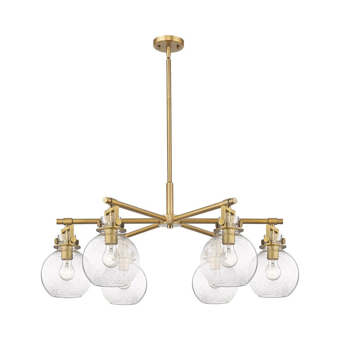 Innovations Newton Sphere 6Lt 26" Stem Chandelier, BB/SD - 411-6CR-BB-G410-7SDY