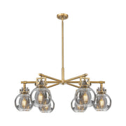 Innovations Newton Sphere 6Lt 26" Stem Chandelier, BB/SM - 411-6CR-BB-G410-7SM