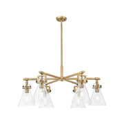Innovations Newton Cone 6Lt 26" Stem Chandelier, BB/Seed - 411-6CR-BB-G411-7SDY
