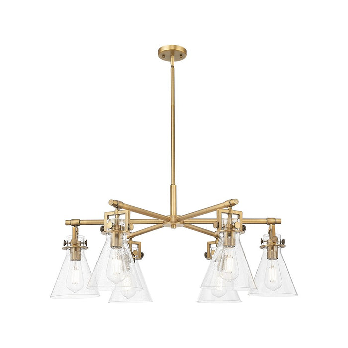 Innovations Newton Cone 6Lt 26" Stem Chandelier, BB/Seed - 411-6CR-BB-G411-7SDY