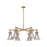 Innovations Newton Cone 6Lt 26" Stem Chandelier, BB/Smoke - 411-6CR-BB-G411-7SM