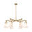 Innovations Newton Cone 6Lt 26" Stem Chandelier, BB/White - 411-6CR-BB-G411-7WH