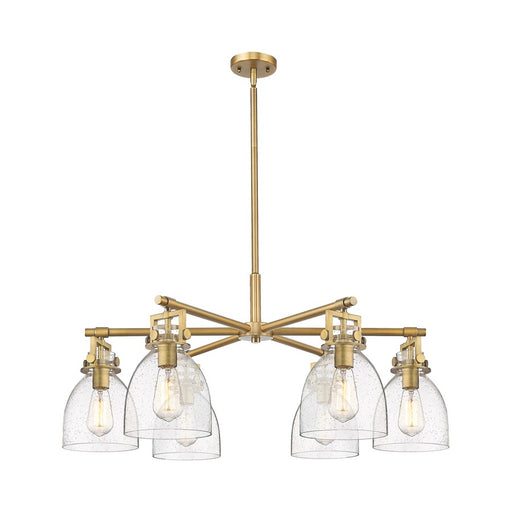 Innovations Newton Bell 6Lt 26" Stem Chandelier, BB/Seed - 411-6CR-BB-G412-7SDY