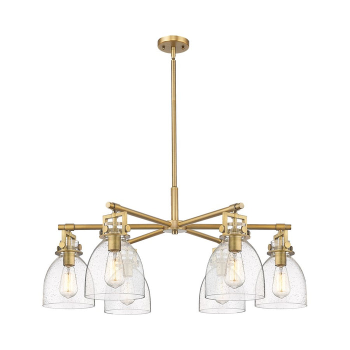Innovations Newton Bell 6Lt 26" Stem Chandelier, BB/Seed - 411-6CR-BB-G412-7SDY