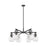 Innovations Newton Sphere 6Lt 26" Stem Chandelier, BK/SD - 411-6CR-BK-G410-7SDY