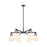 Innovations Newton Sphere 6Lt 26" Stem Chandelier, BK/WH - 411-6CR-BK-G410-7WH
