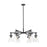 Innovations Newton Cone 6Lt 26" Stem Chandelier, BK/CL - 411-6CR-BK-G411-7CL