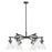 Innovations Newton Cone 6Lt 26" Stem Chandelier, BK/Seedy - 411-6CR-BK-G411-7SDY